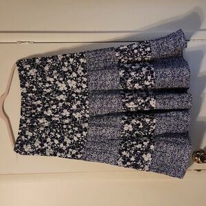 Blue and White Flowered Skirt